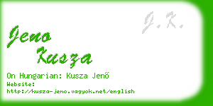 jeno kusza business card